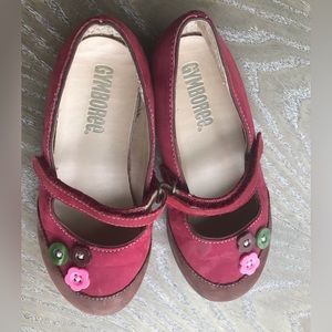 Gymboree size 9M reddish pink suede velcro Mary Jane shoes in play condition